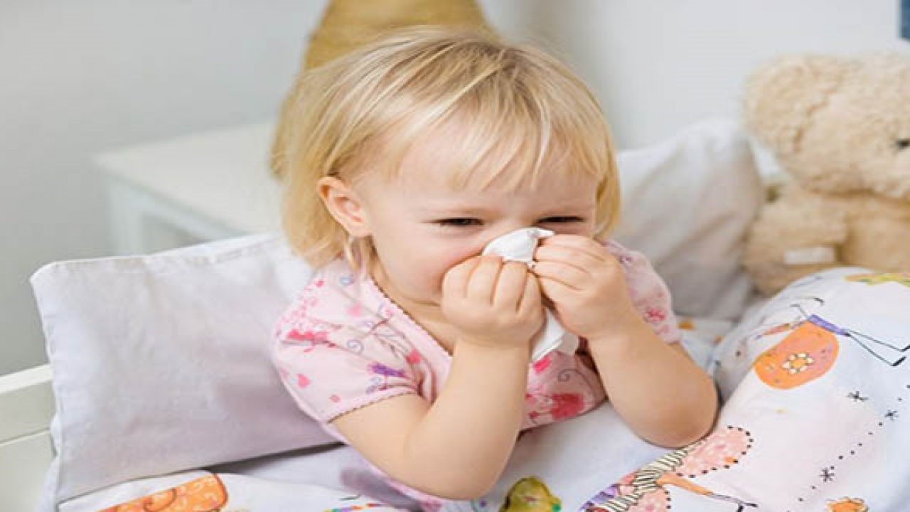 Trẻ bị viêm mũi dị ứng thường xuyên bị chảy nước mũi, nghẹt mũi, hắt xì