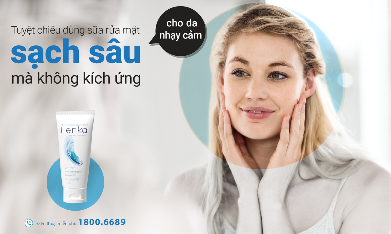Lenka dùng cho da nhạy cảm vừa làm sạch dưỡng ẩm mà không lo bị kích ứng