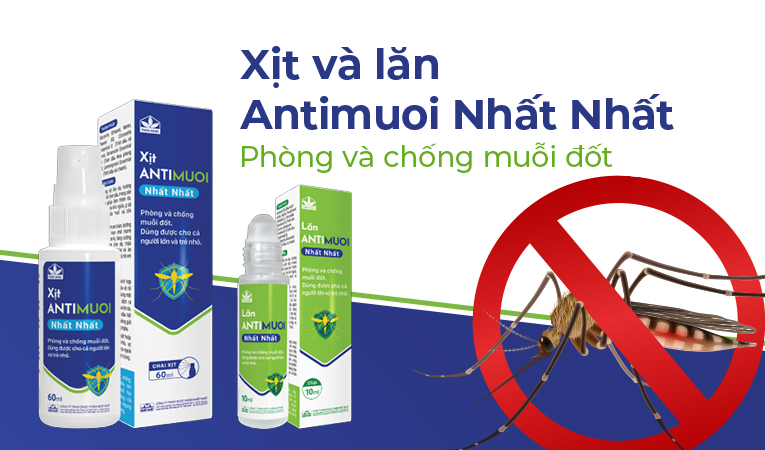 Xịt và lăn Antimuoi Nhất Nhất – Phòng và chống muỗi đốt