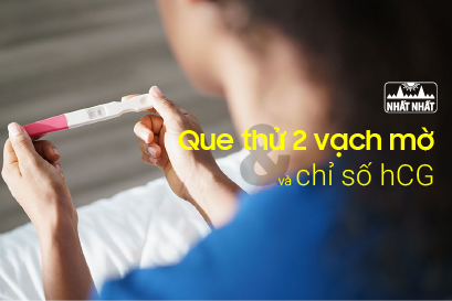 Que thử thai 2 vạch mờ thì chỉ số hCG khi mang thai bao nhiêu?