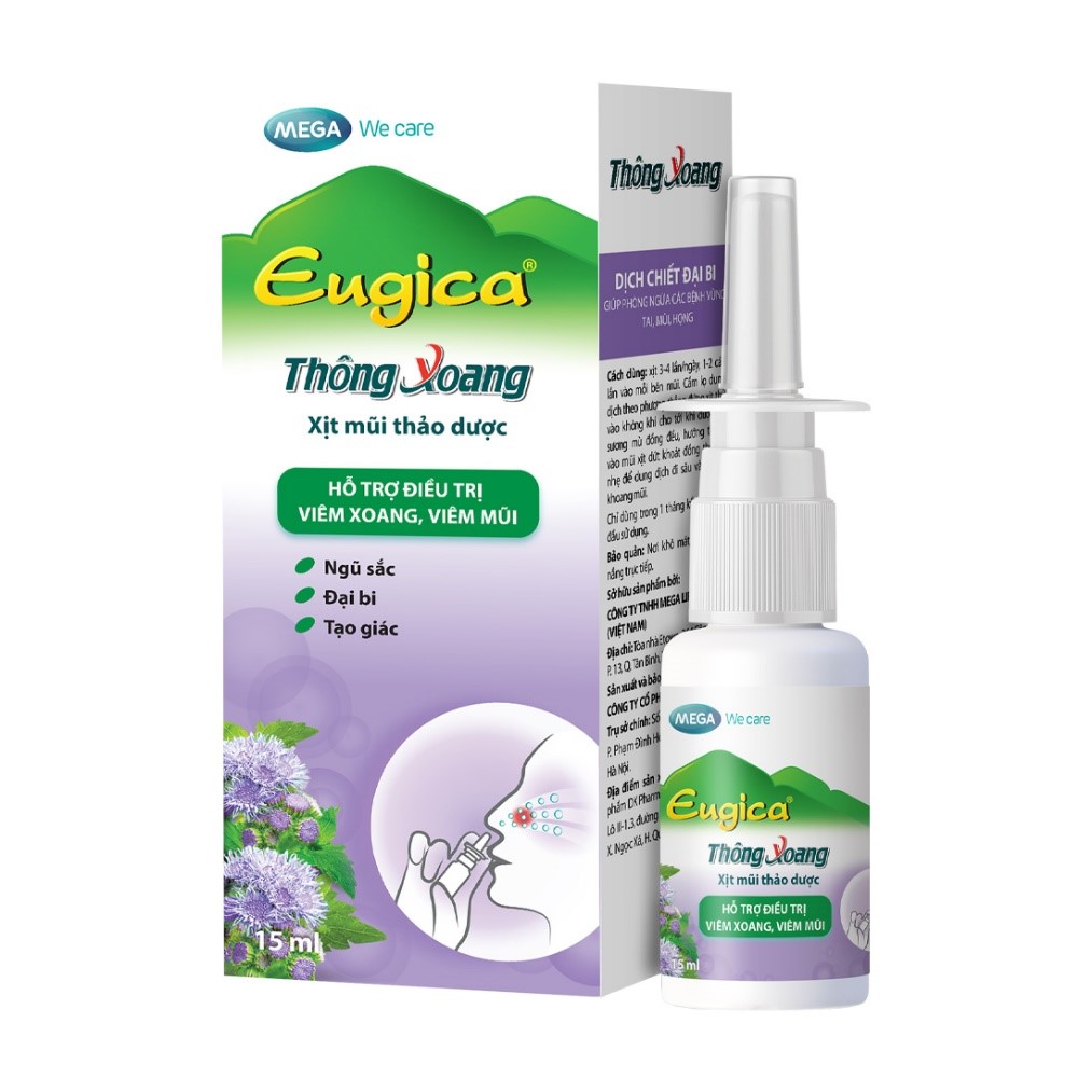 Chai thông xoang Eugica hỗ trợ điều trị viêm xoang, viêm mũi