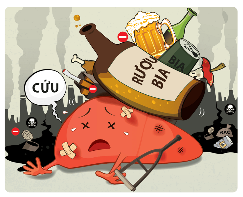 Dấu hiệu dễ nhận biết bệnh viêm gan do rượu