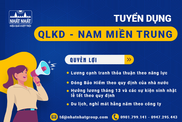 Tuyển dụng vị trí Quản lý kinh doanh - KV Nam Miền Trung