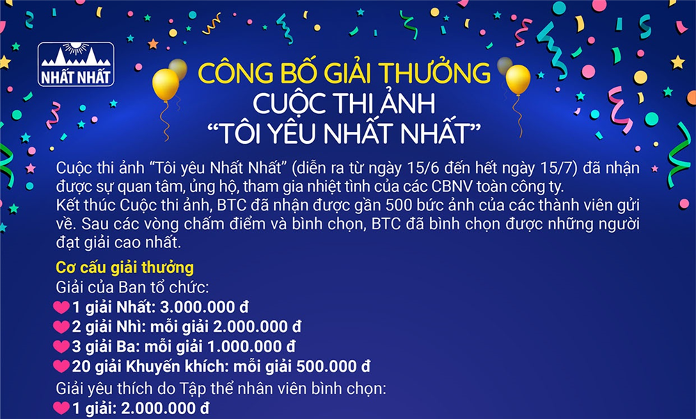 Thông báo kết quả Cuộc thi ảnh “Tôi yêu Nhất Nhất”