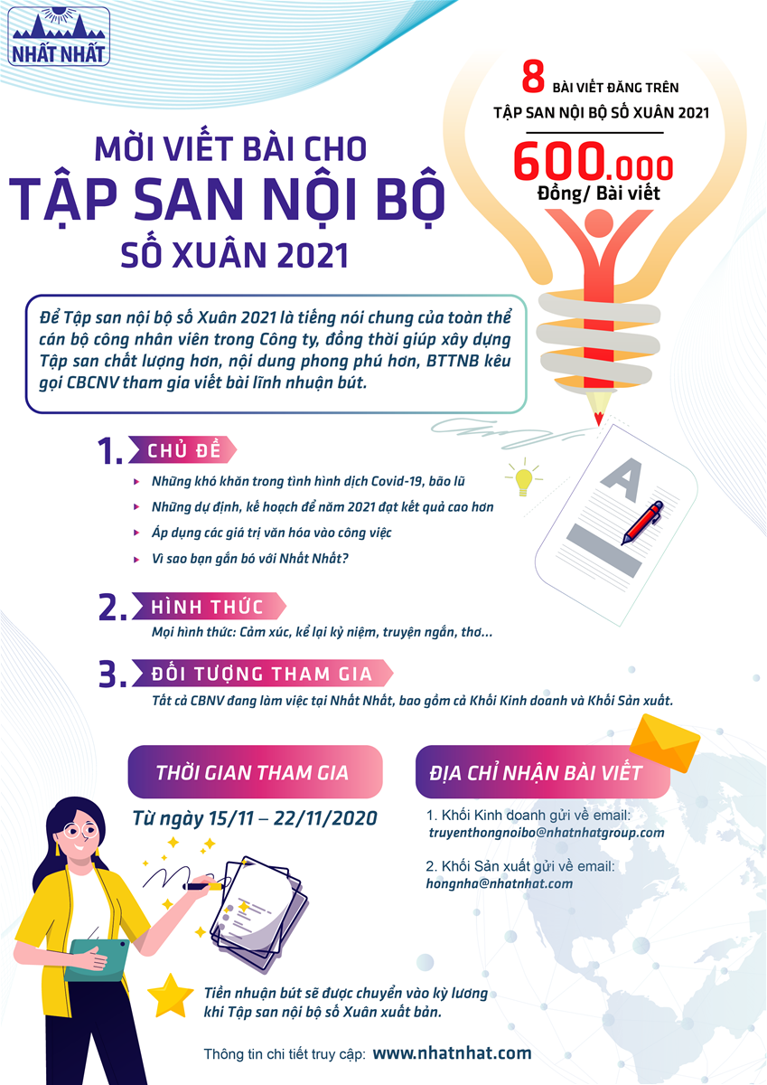 Viết bài cho tập san nội bộ số Xuân 2021
